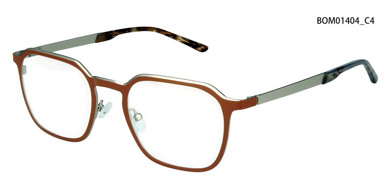 Montura óptica cuadrada de metal para hombre | Gafas de negocios ligeras detail 5